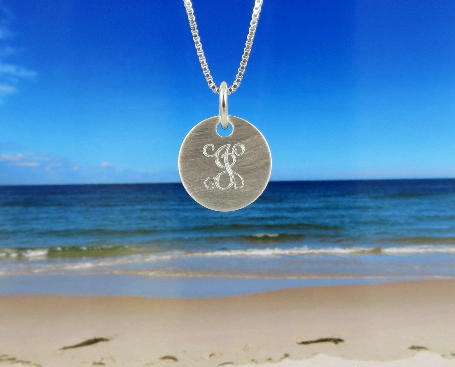 Silver Monogram Necklace.