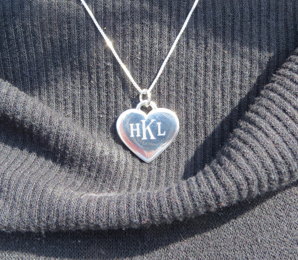 Monogrammed Heart Necklace