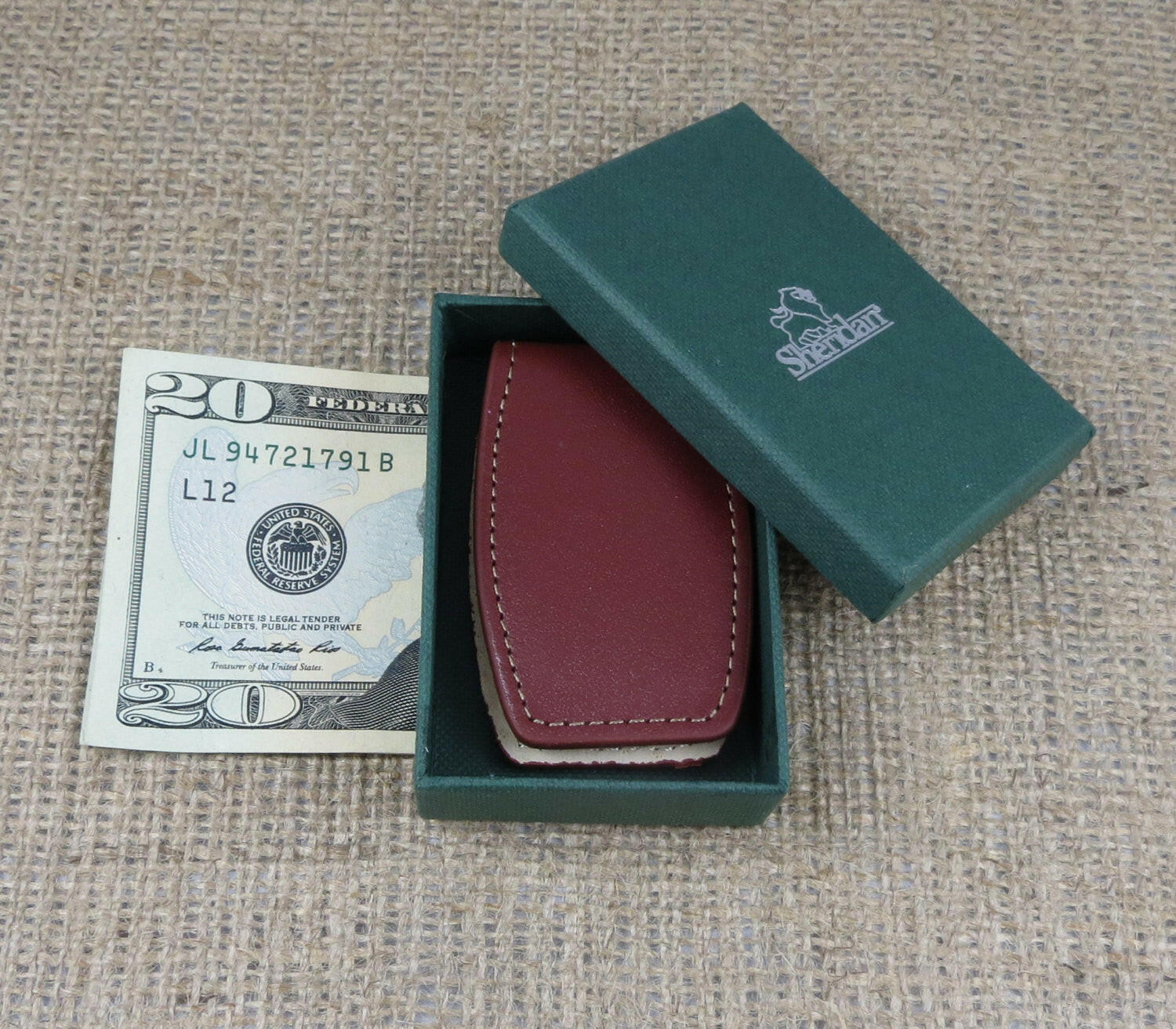 Monogram Leather Money Clip.
