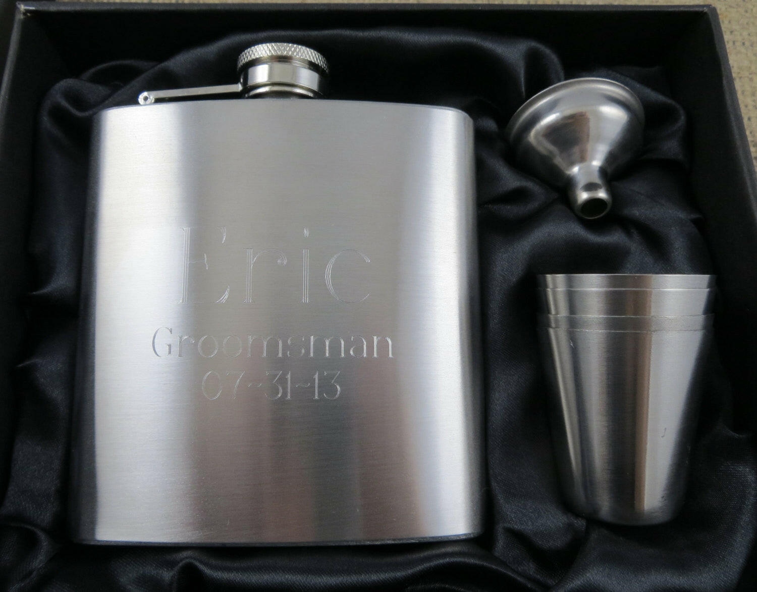 Personalized Flask with Shot and Funnell Gift Set.