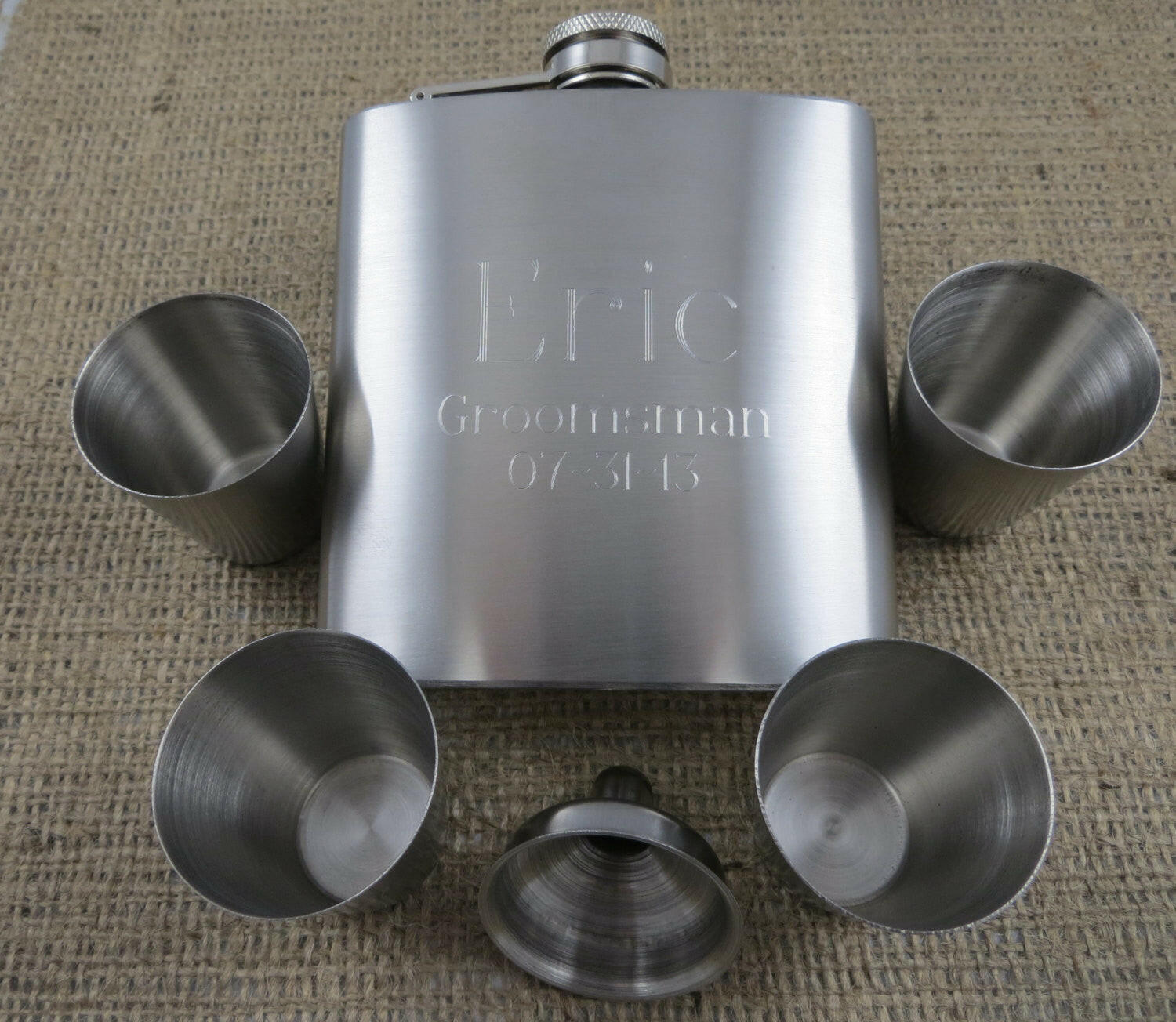 Personalized Flask with Shot and Funnell Gift Set.