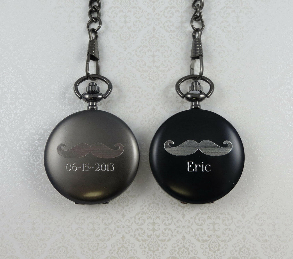 Personalized Mustache Pocket Watch.