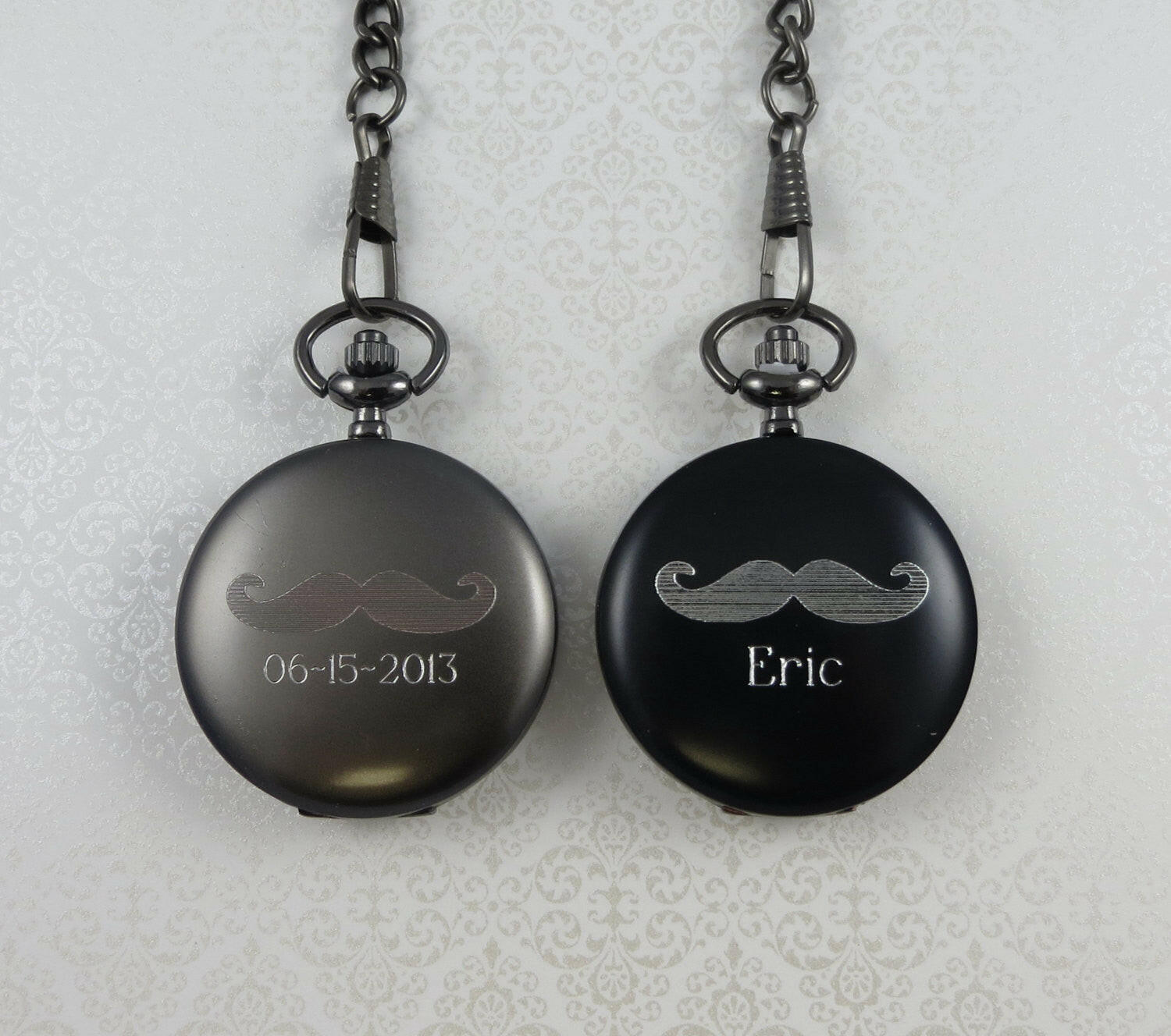 Personalized Mustache Pocket Watch.