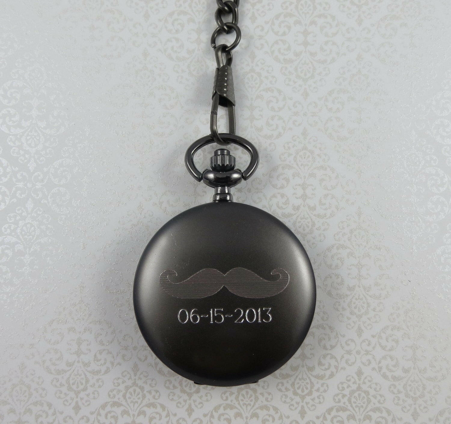 Personalized Mustache Pocket Watch.
