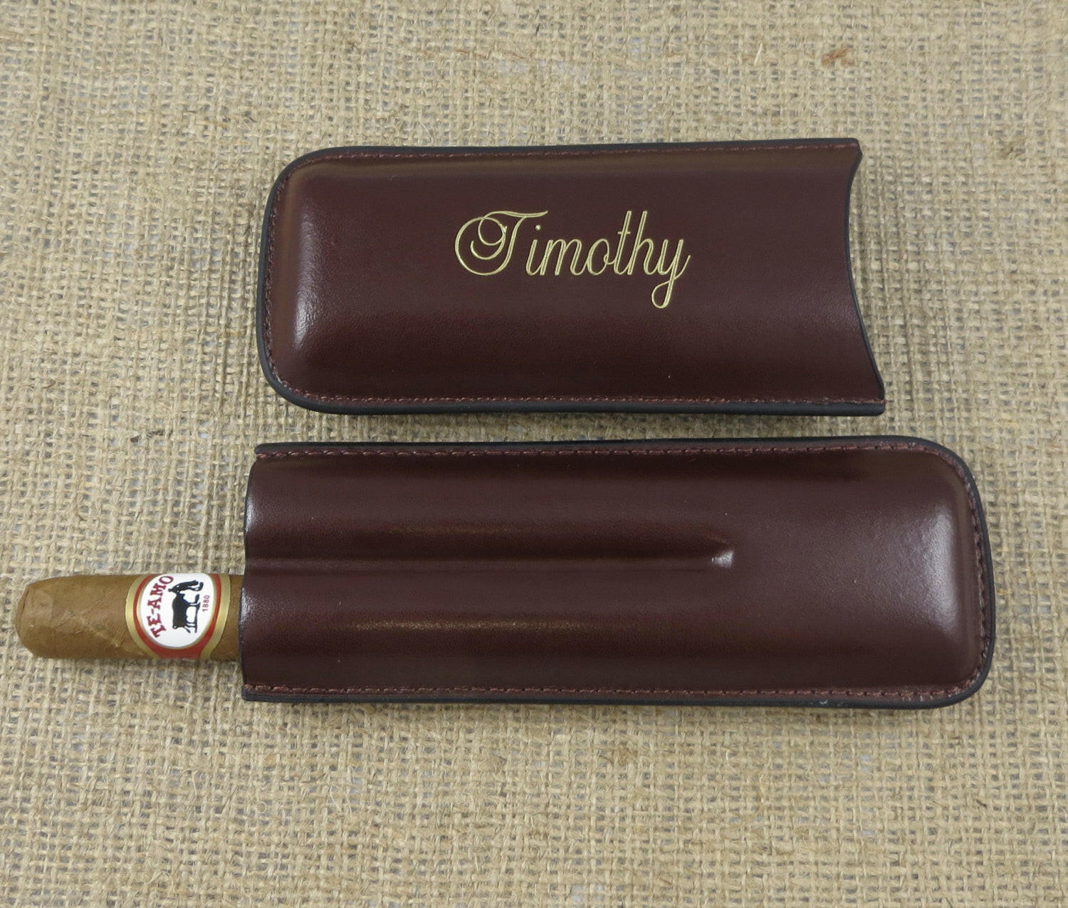 Personalized Cigar Case with Cutter.