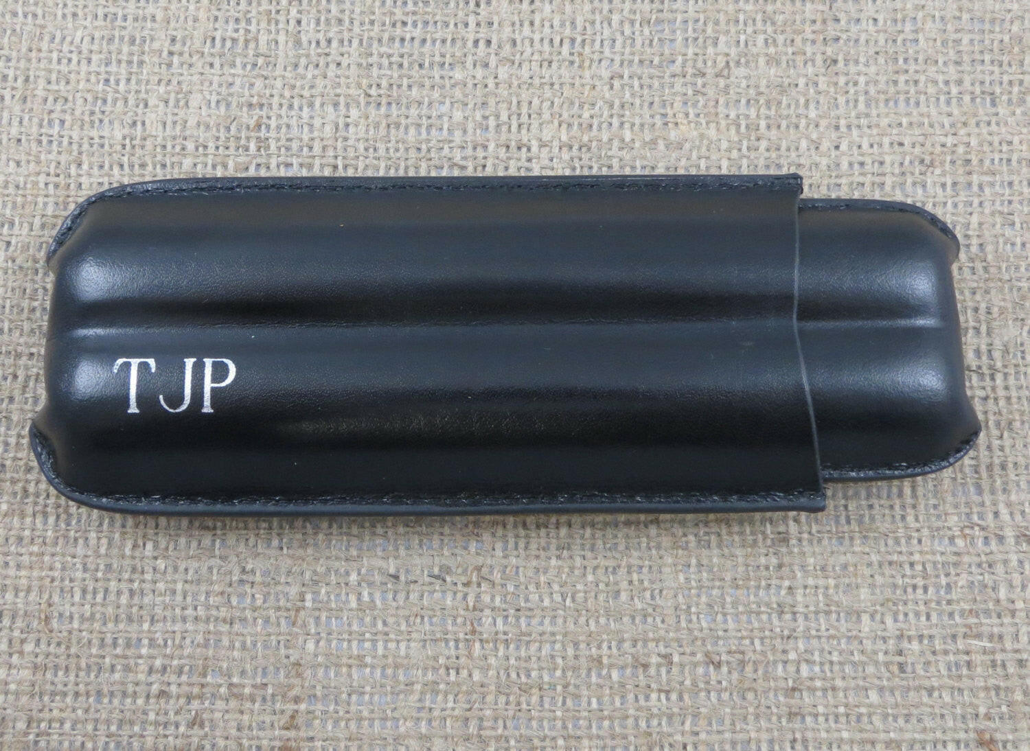 Personalized Leather Double Cigar Case.