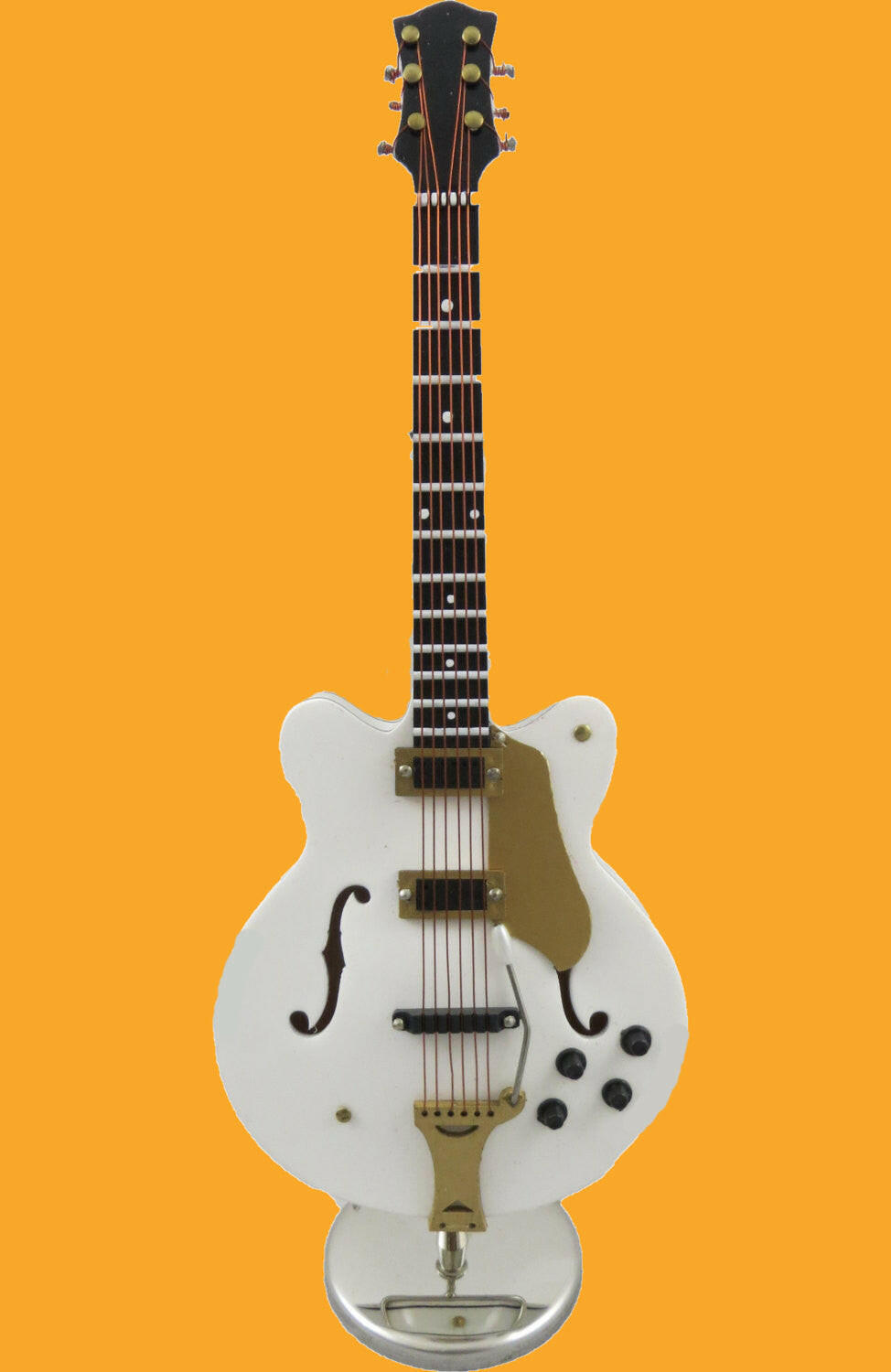 Miniature White Electric Guitar w/ Personalized Case.