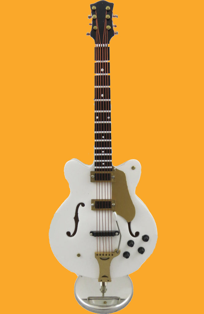 Miniature White Electric Guitar w/ Personalized Case