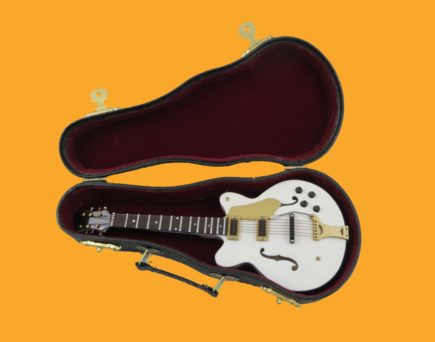 Miniature White Electric Guitar w/ Personalized Case