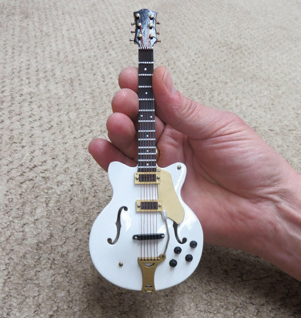Miniature White Electric Guitar w/ Personalized Case.