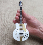 Miniature White Electric Guitar w/ Personalized Case.