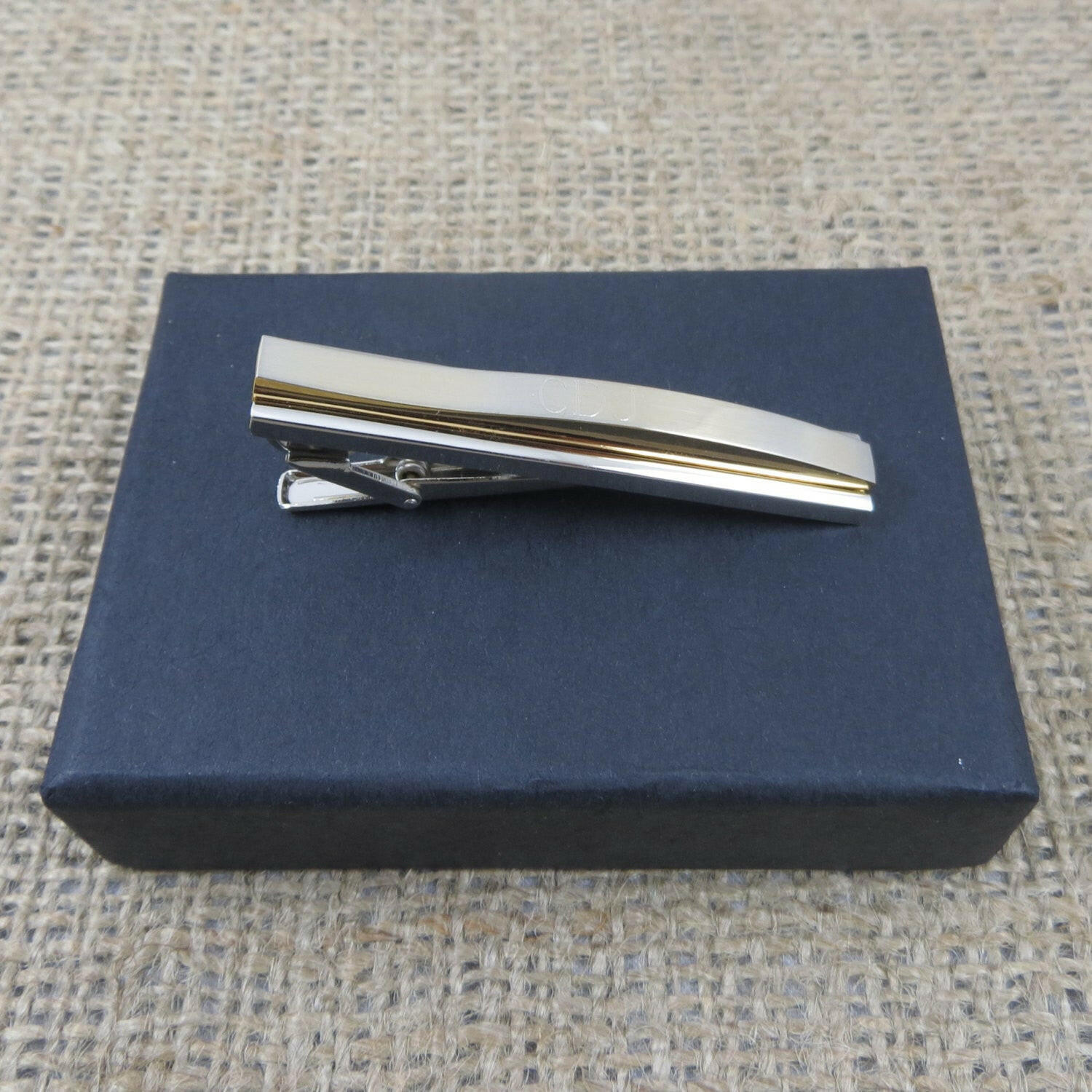 Personalized Two Tone Tie Clip.
