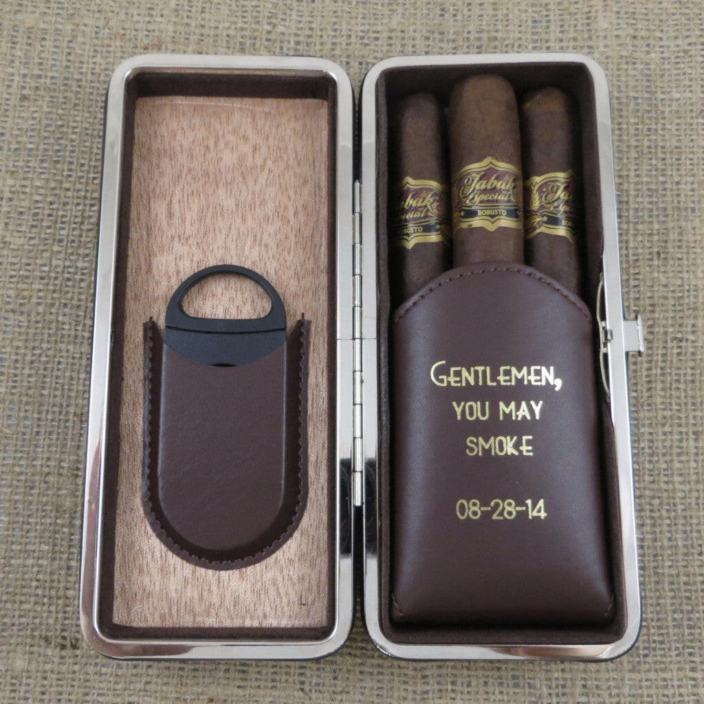 Folding Personalized Cigar Case.