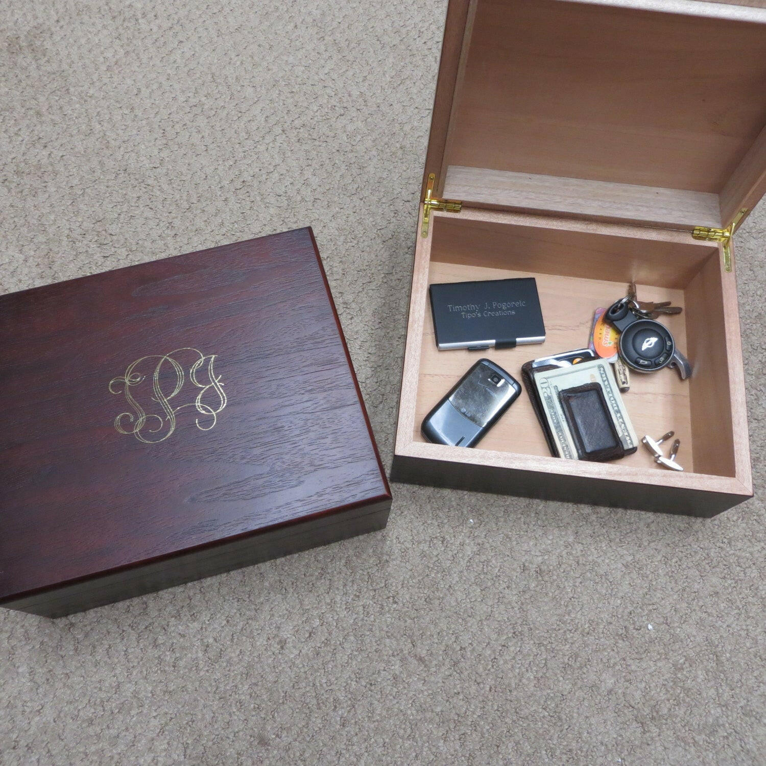 Personalized Mens Keepsake box.