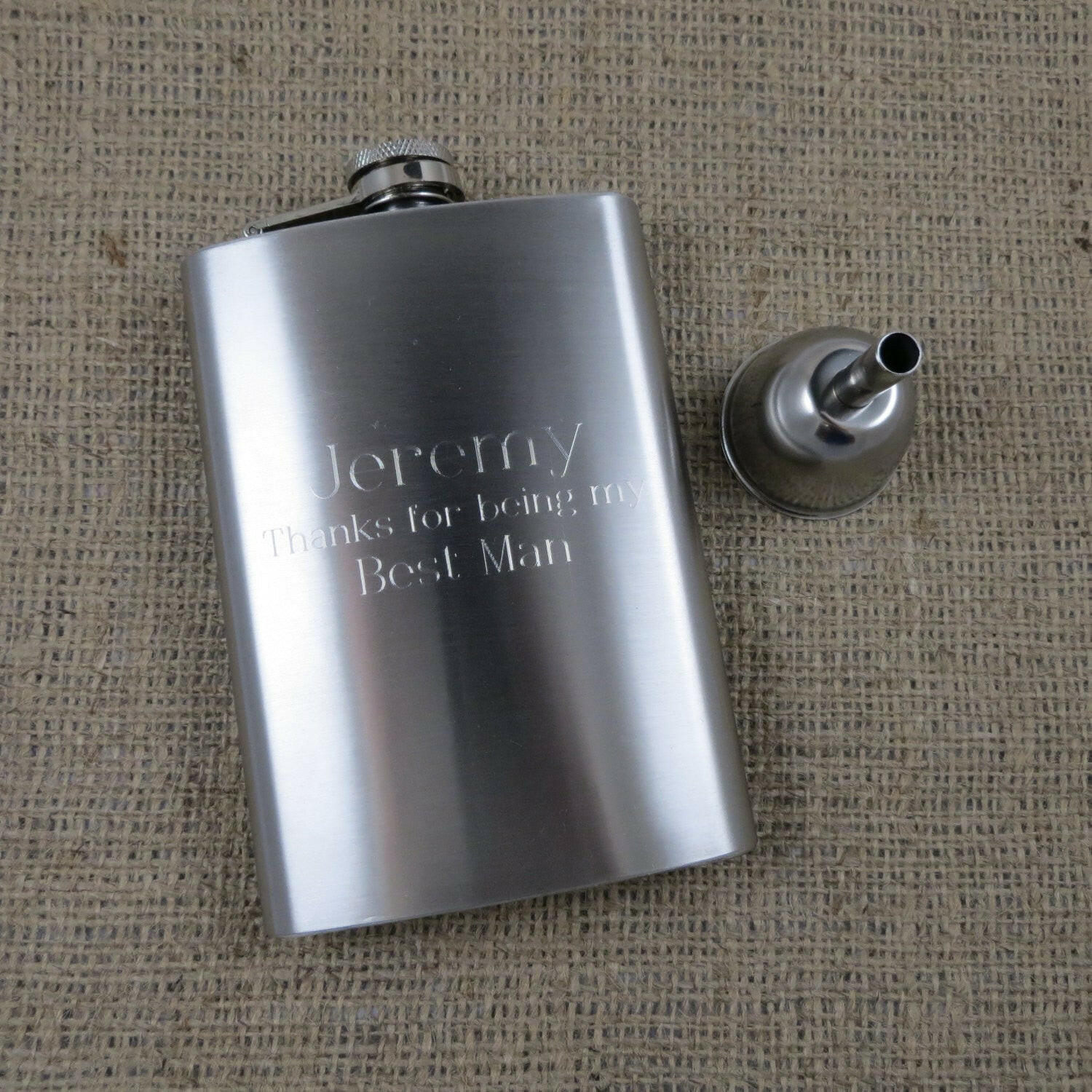 Personalized 8oz Flask with Funnel.