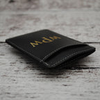 Monogrammed Leather Wallet w/ Money Clip