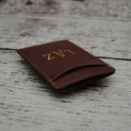 Monogrammed Leather Wallet w/ Money Clip.