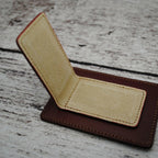Monogrammed Leather Wallet w/ Money Clip.