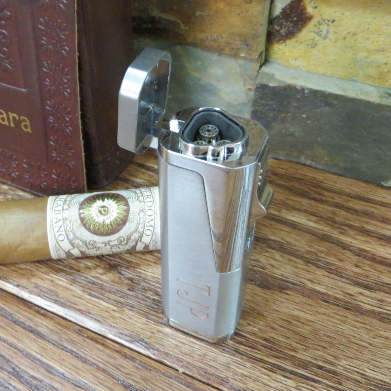 Cigar Lighter with Cigar Cutter Set.