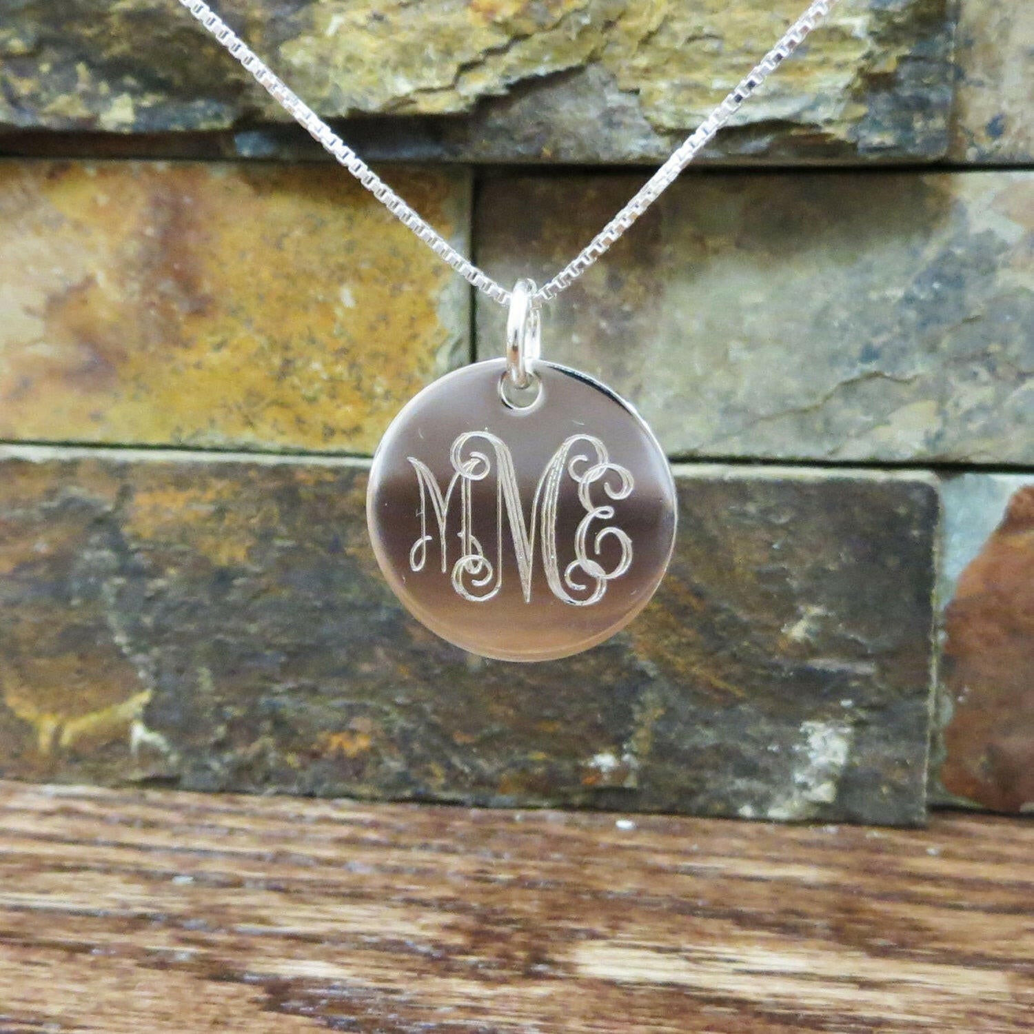 Sterling Silver Monogram Necklace.