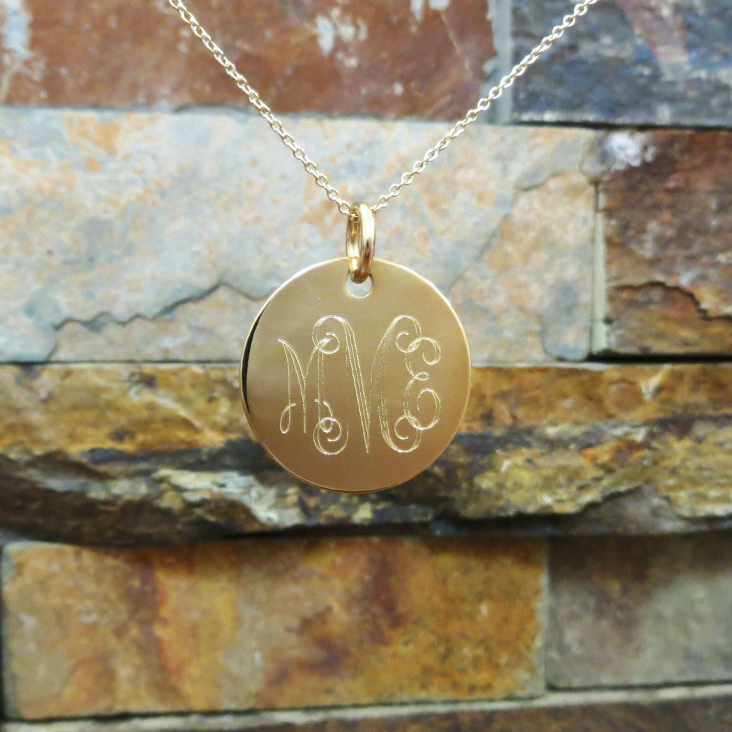 Gold filled Monogram Necklace.