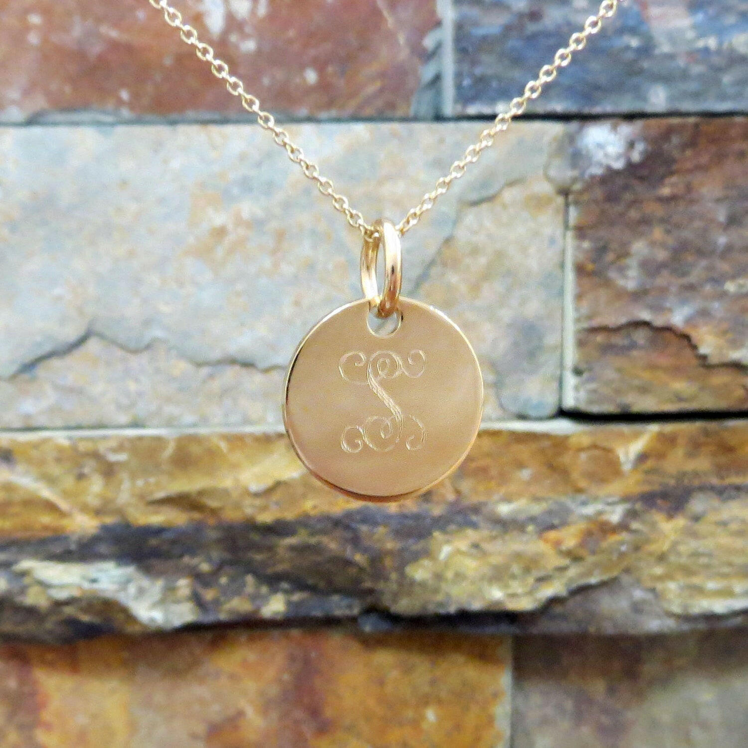 Mini Gold Monogram Necklace.