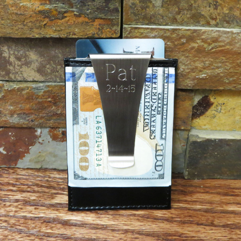 Leather Card Holder w/ Money Clip