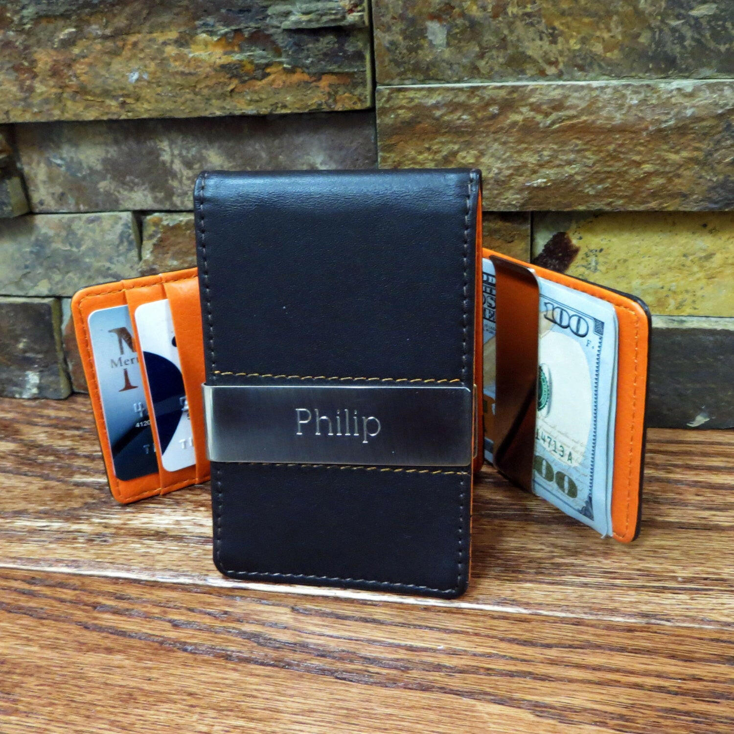 Leather Wallet w/ Money Clip.