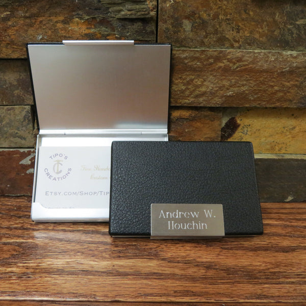 Leather Business Card Holder Case