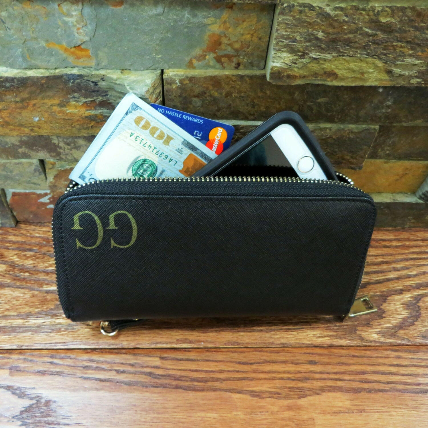 Personalized Women's Wallet Clutch w/Strap.