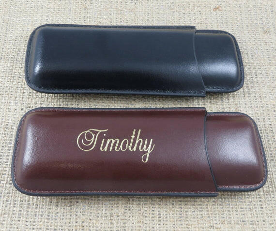 Personalized Cigar Case with Cutter.