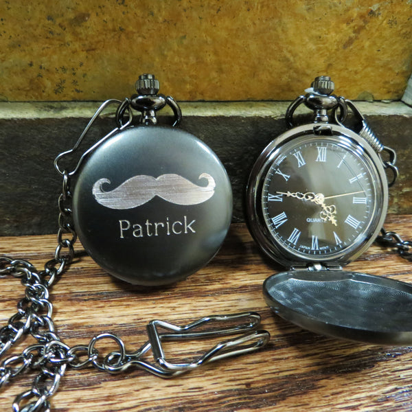 Personalized Mustache Pocket Watch