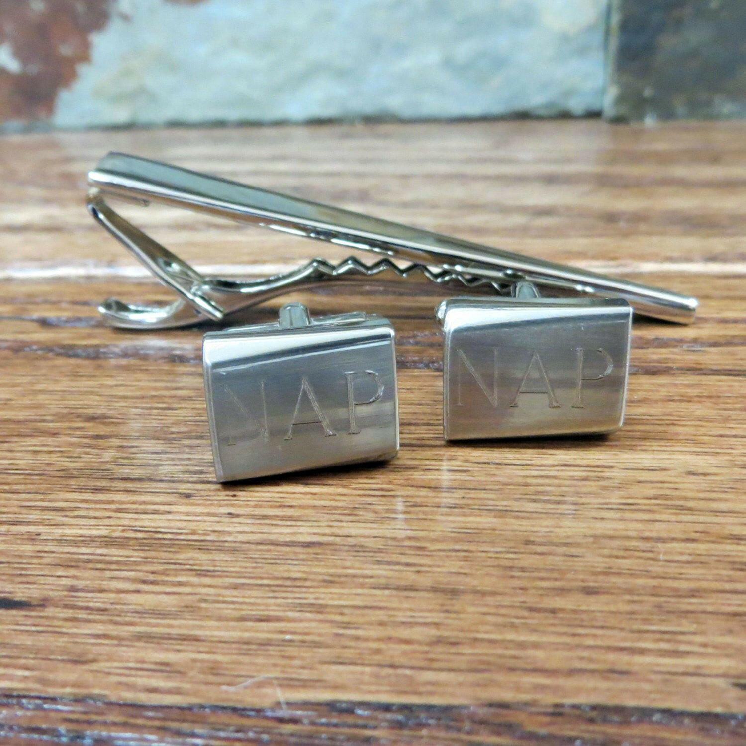Personalized Tie Clip w/ Cuff Links.