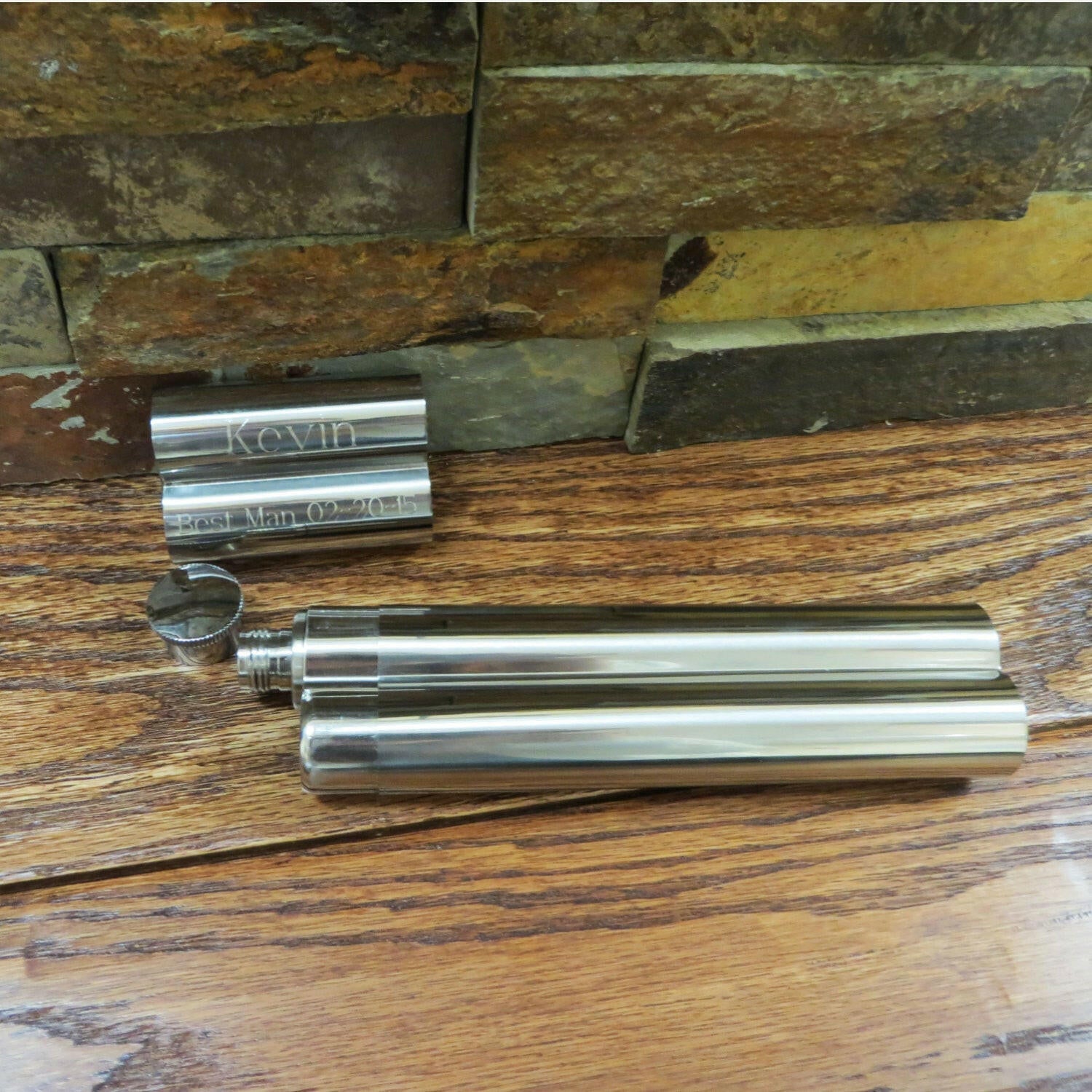 Personalized Cigar Case and Flask Combo.