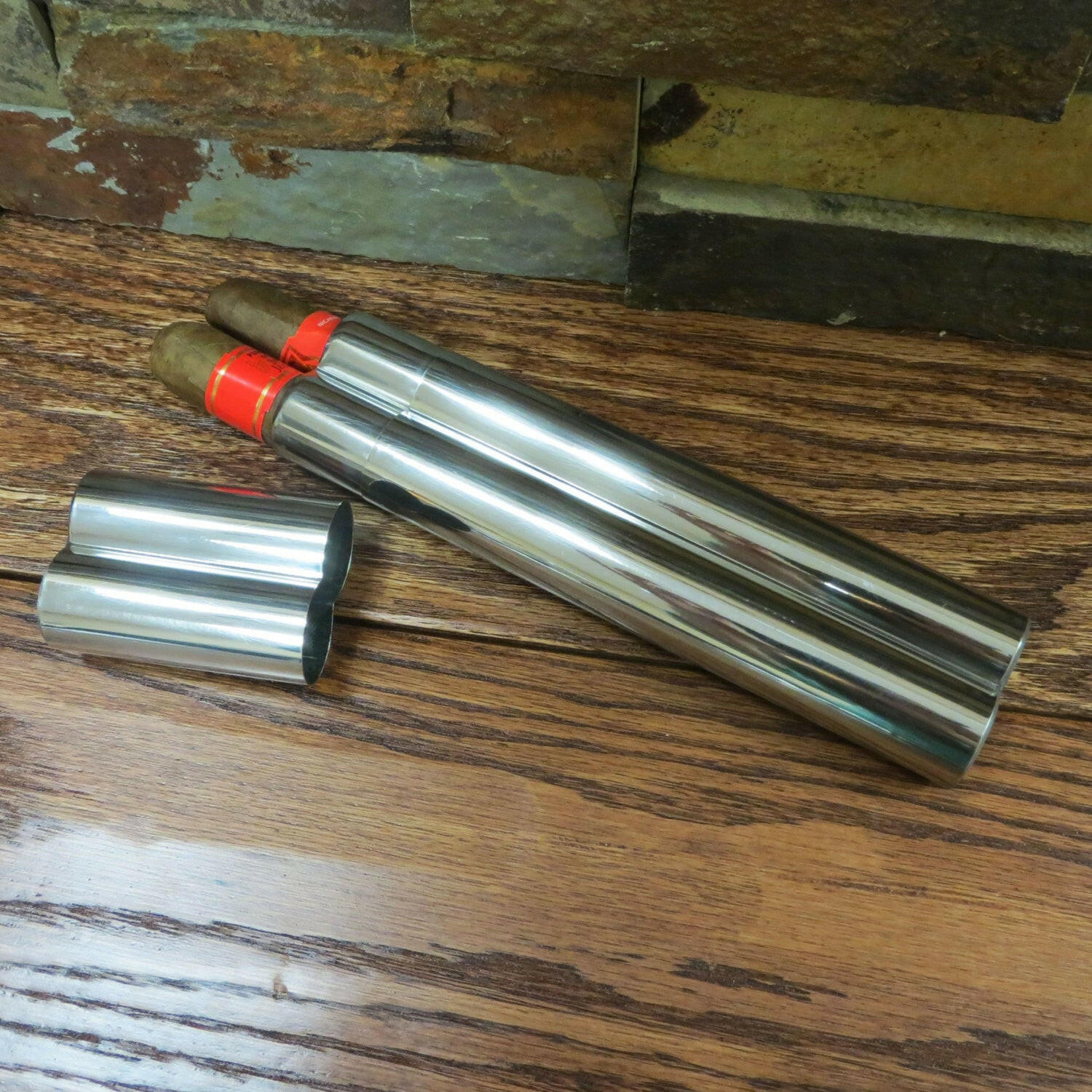 Personalized Double Cigar Case.