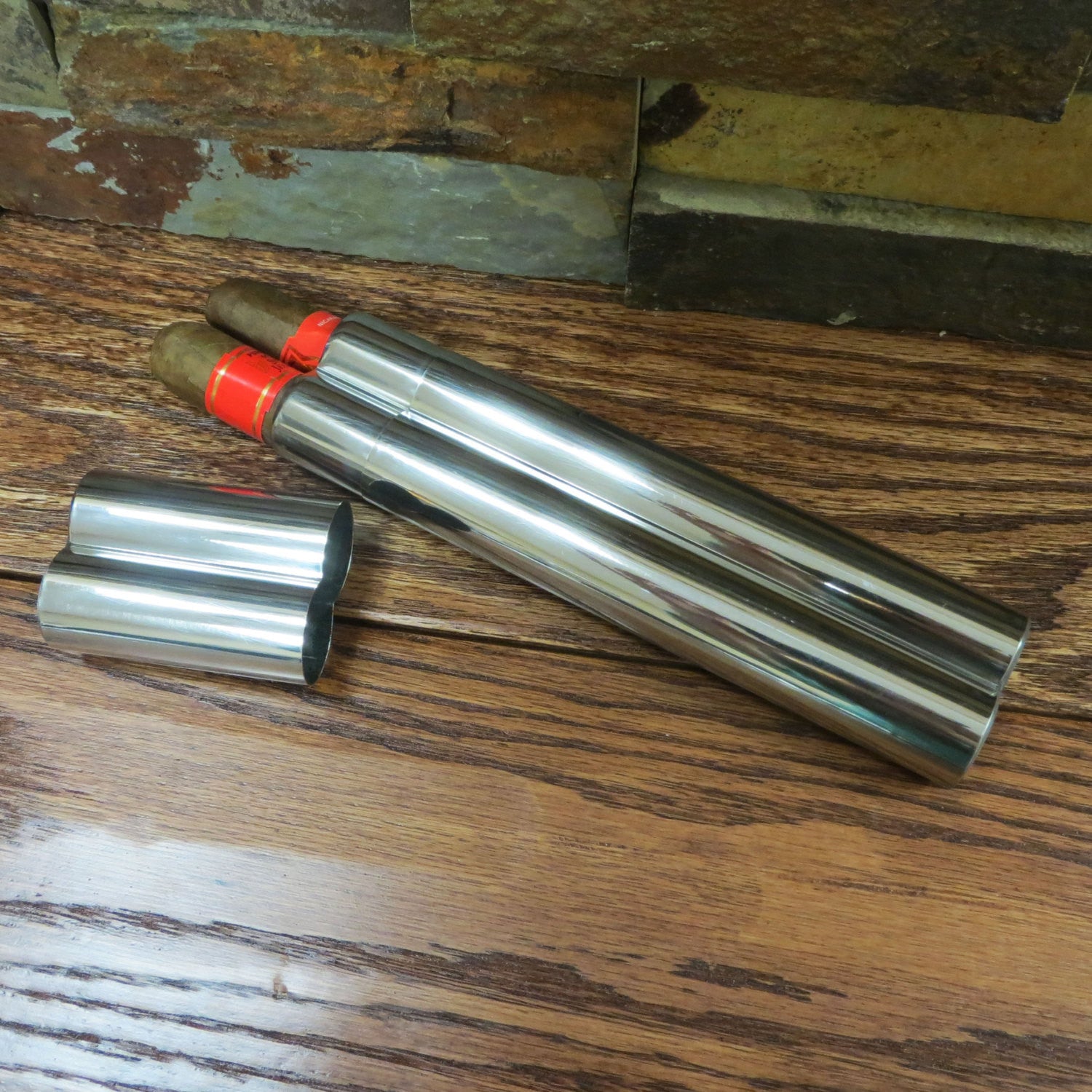 Personalized Double Cigar Case.