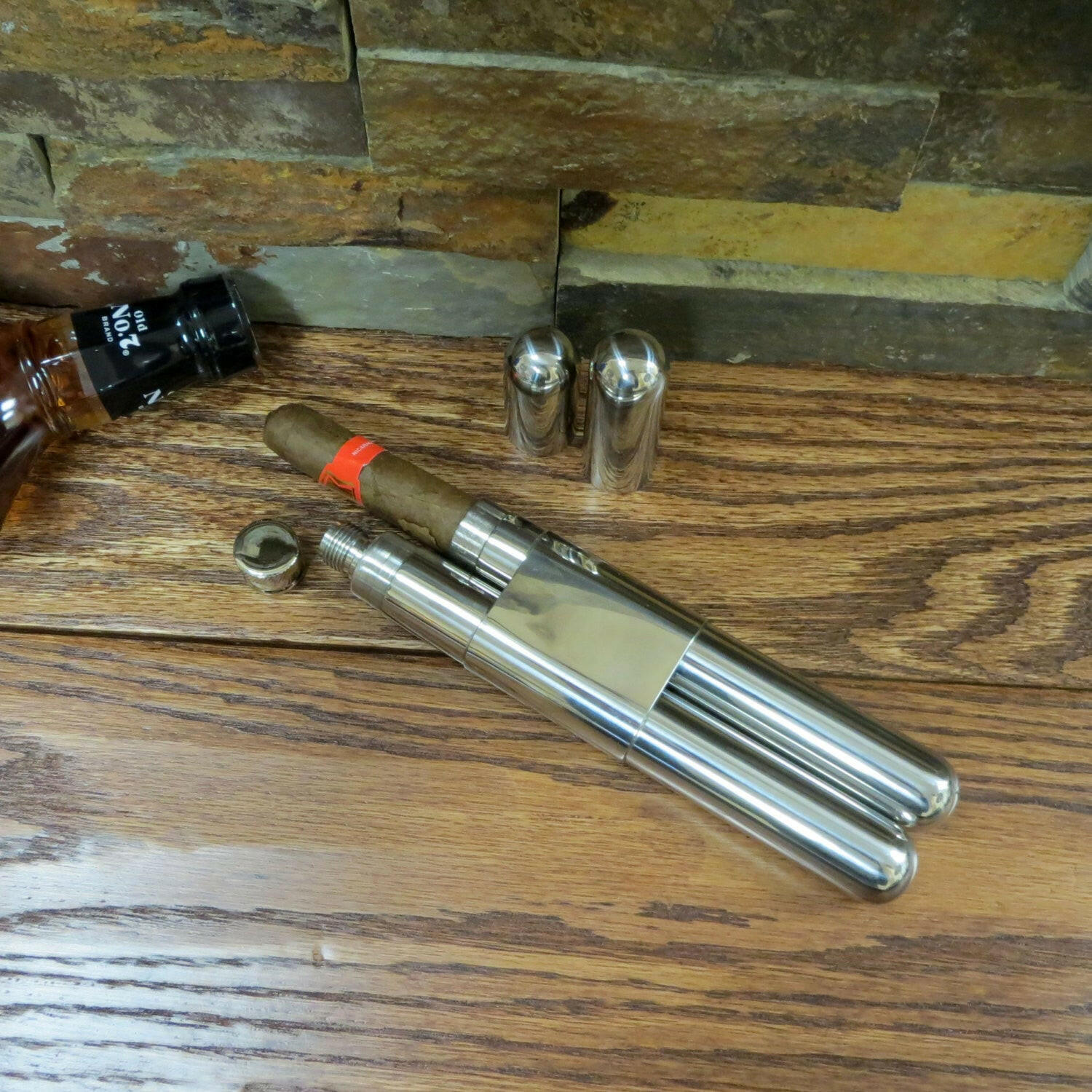 Personalized Cigar Flask Tube.