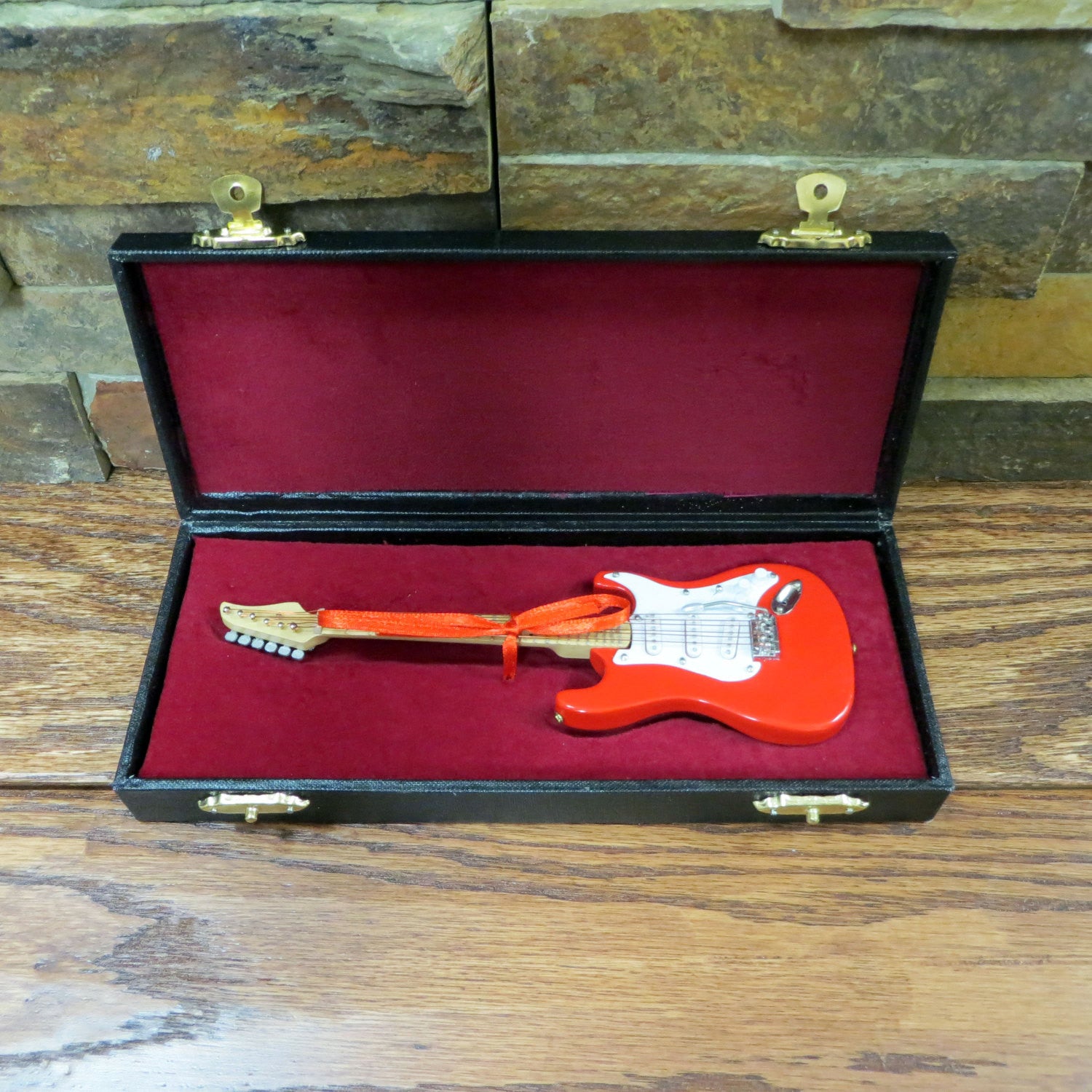 Mini Red Electric Guitar w/ Personalized Case
