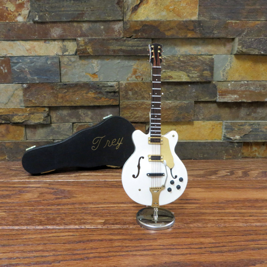 Miniature White Electric Guitar w/ Personalized Case