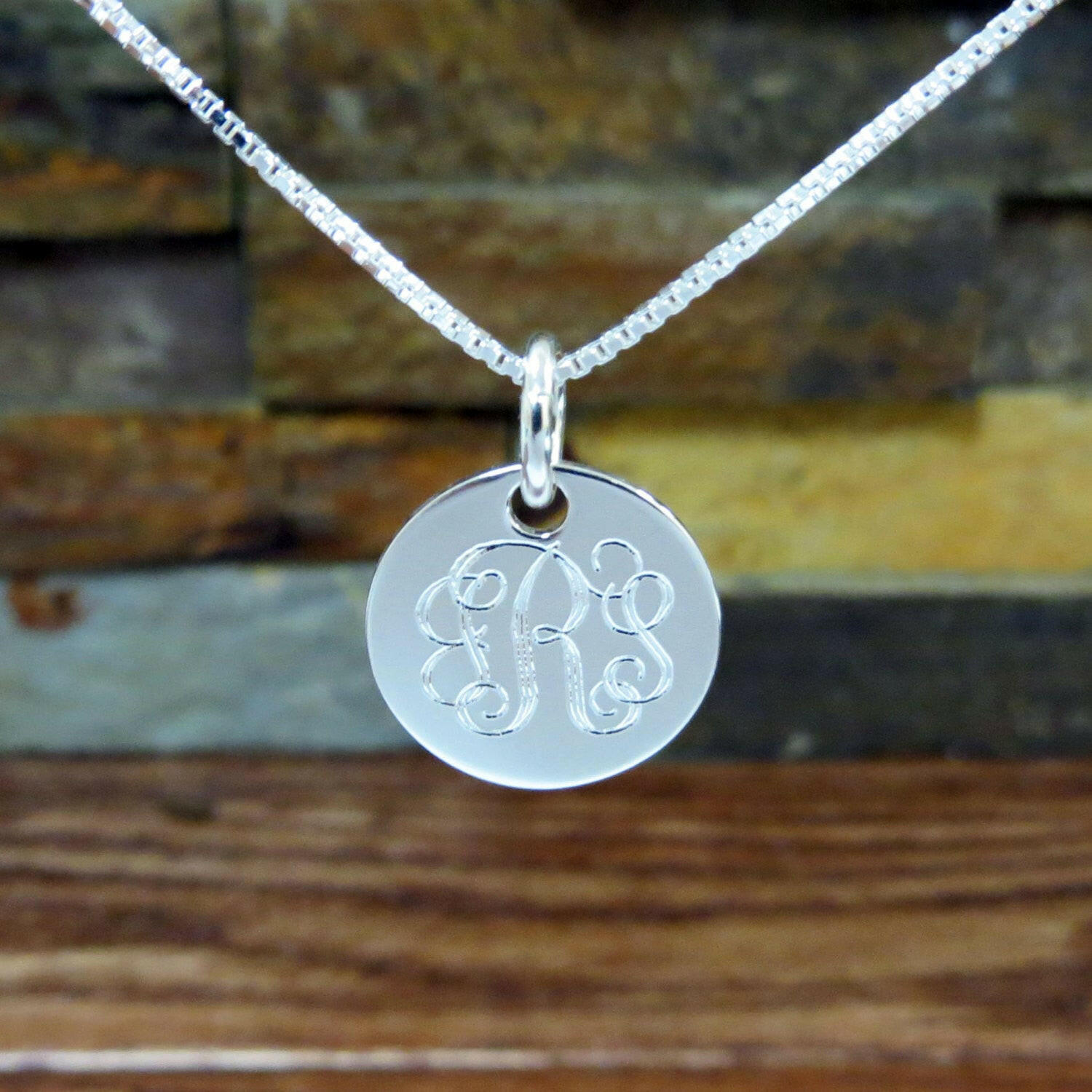 Mini Sterling Silver Monogram Necklace.