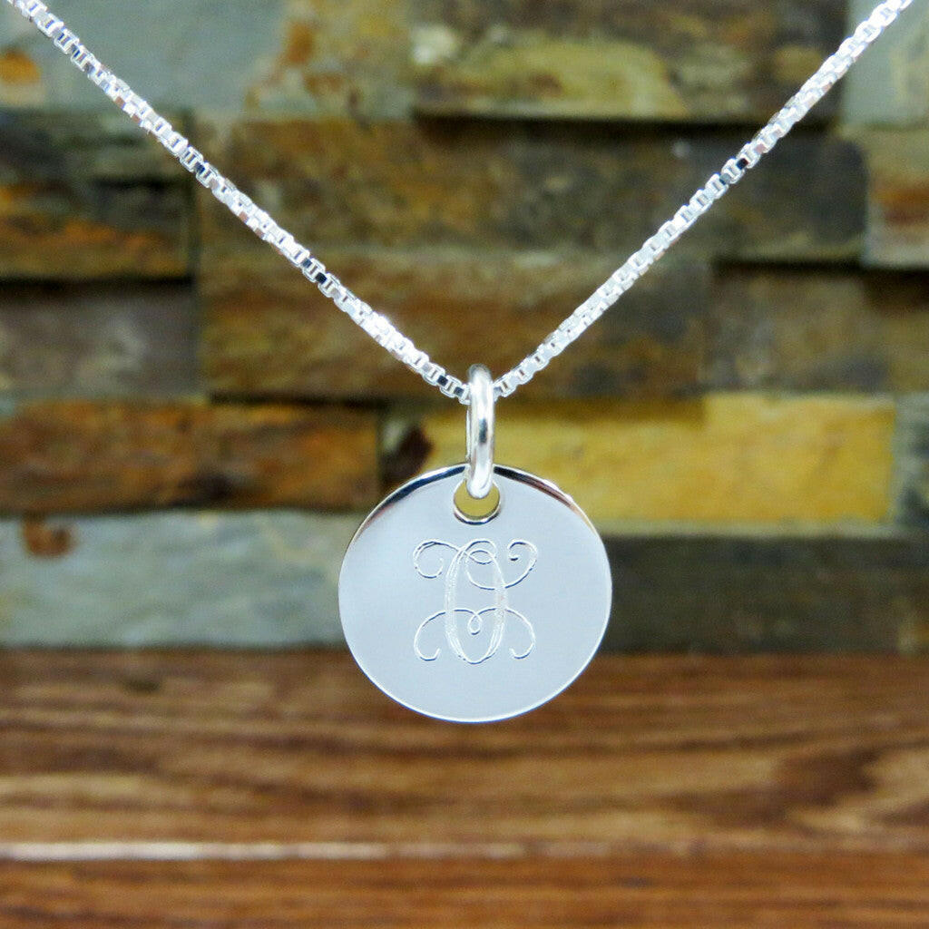 Mini Sterling Silver Monogram Necklace.