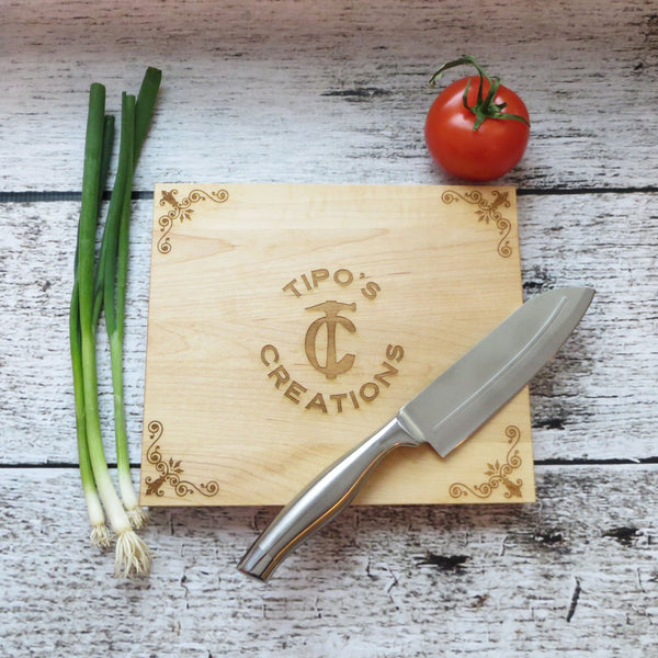 Personalized Small Square Cutting Board with Your Logo