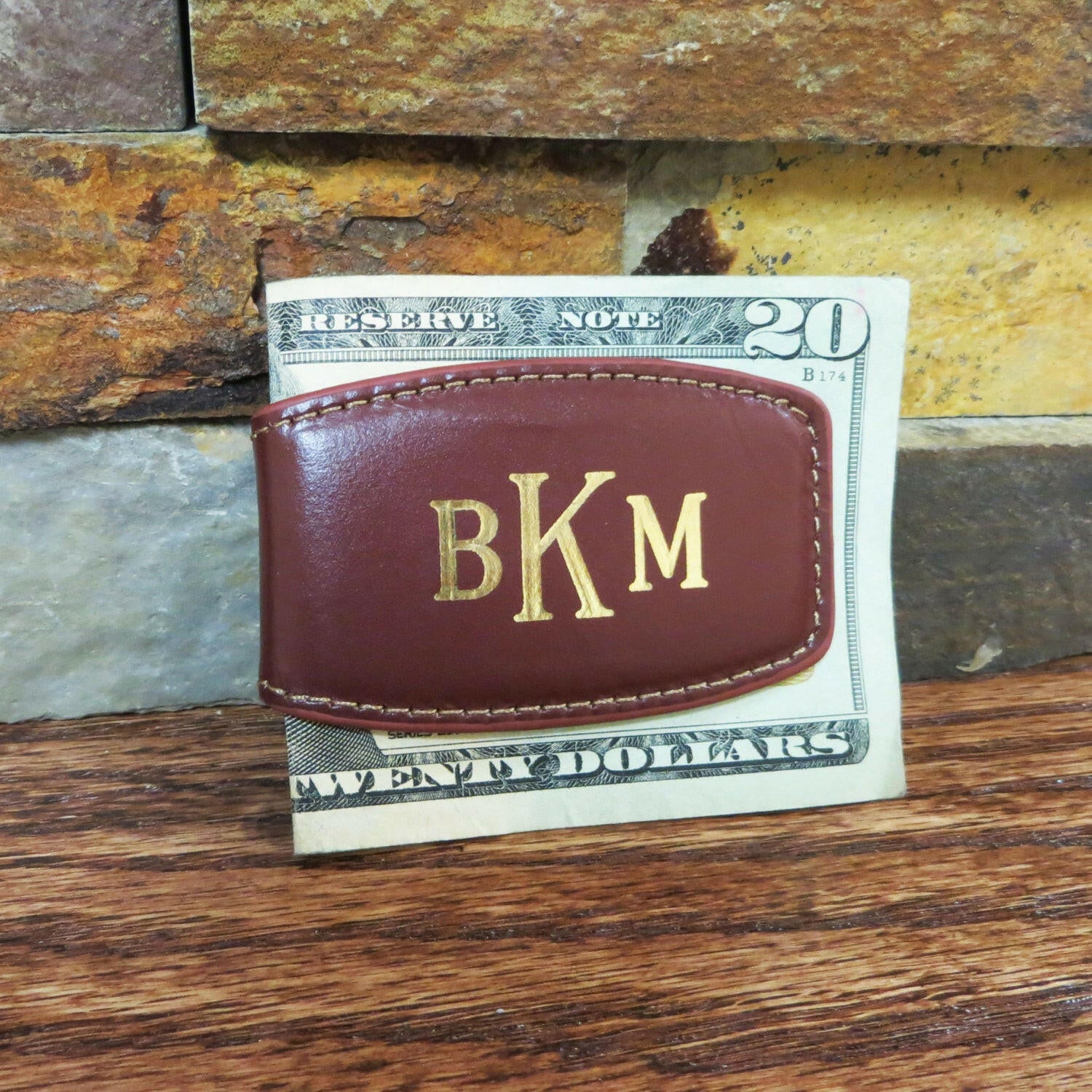 Leather Money Clip.