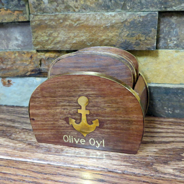 Personalized Nautical Coaster Set