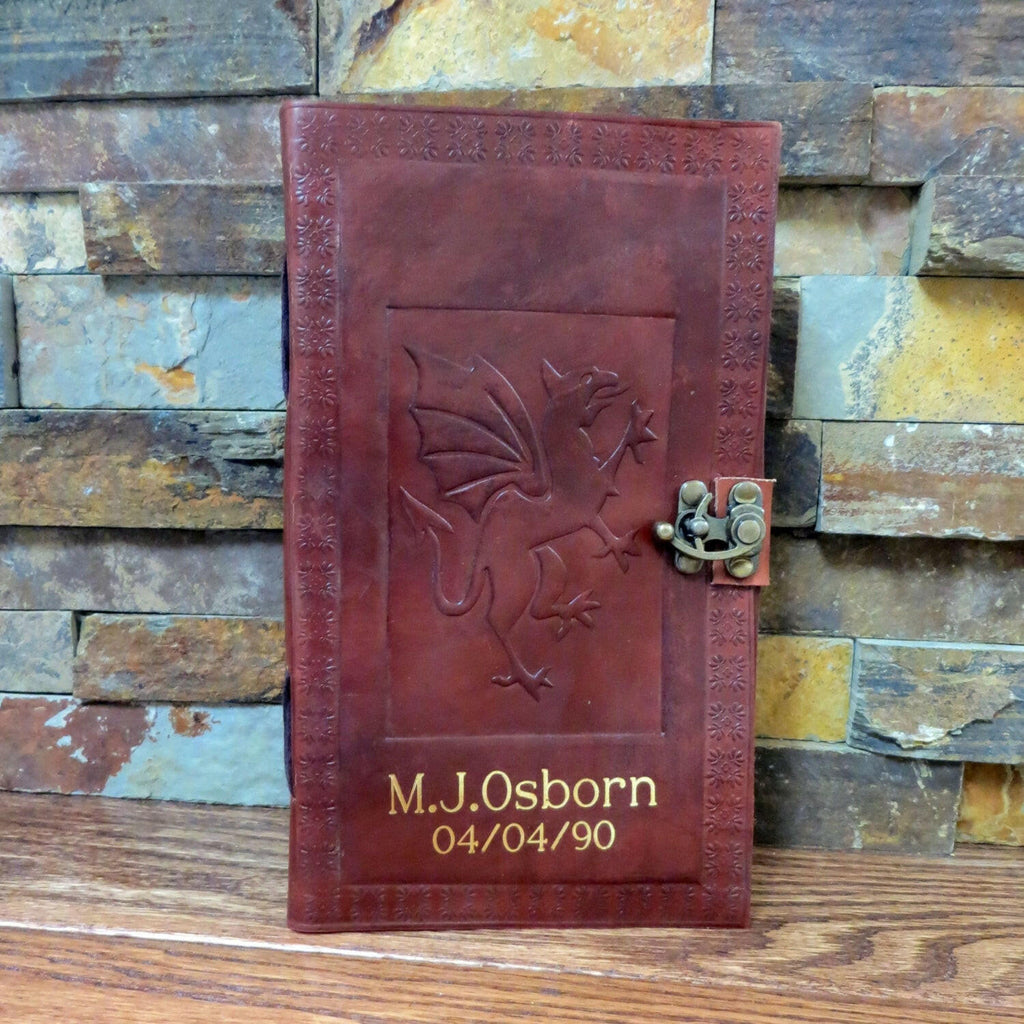Personalized Leather Dragon Journal.