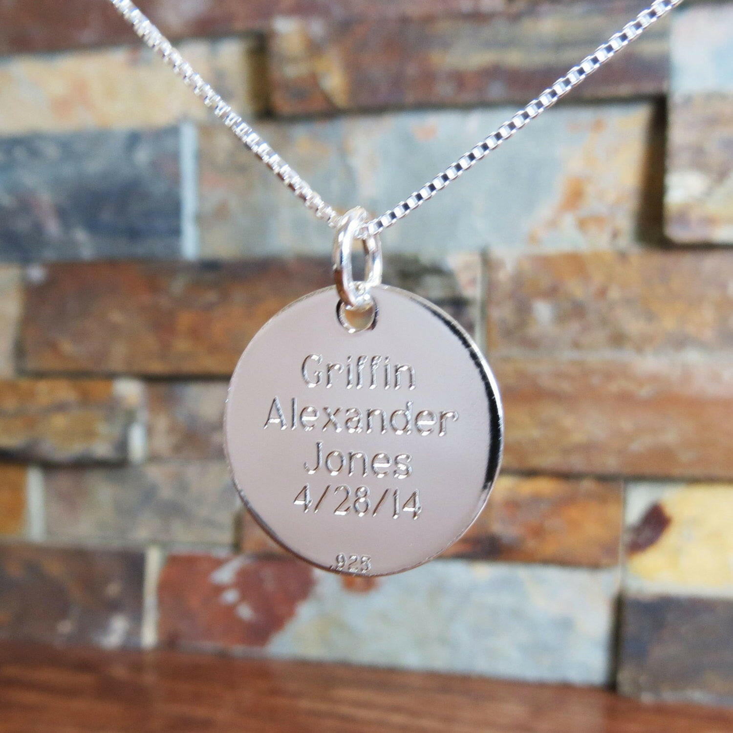 Sterling Silver Monogrammed Necklace.