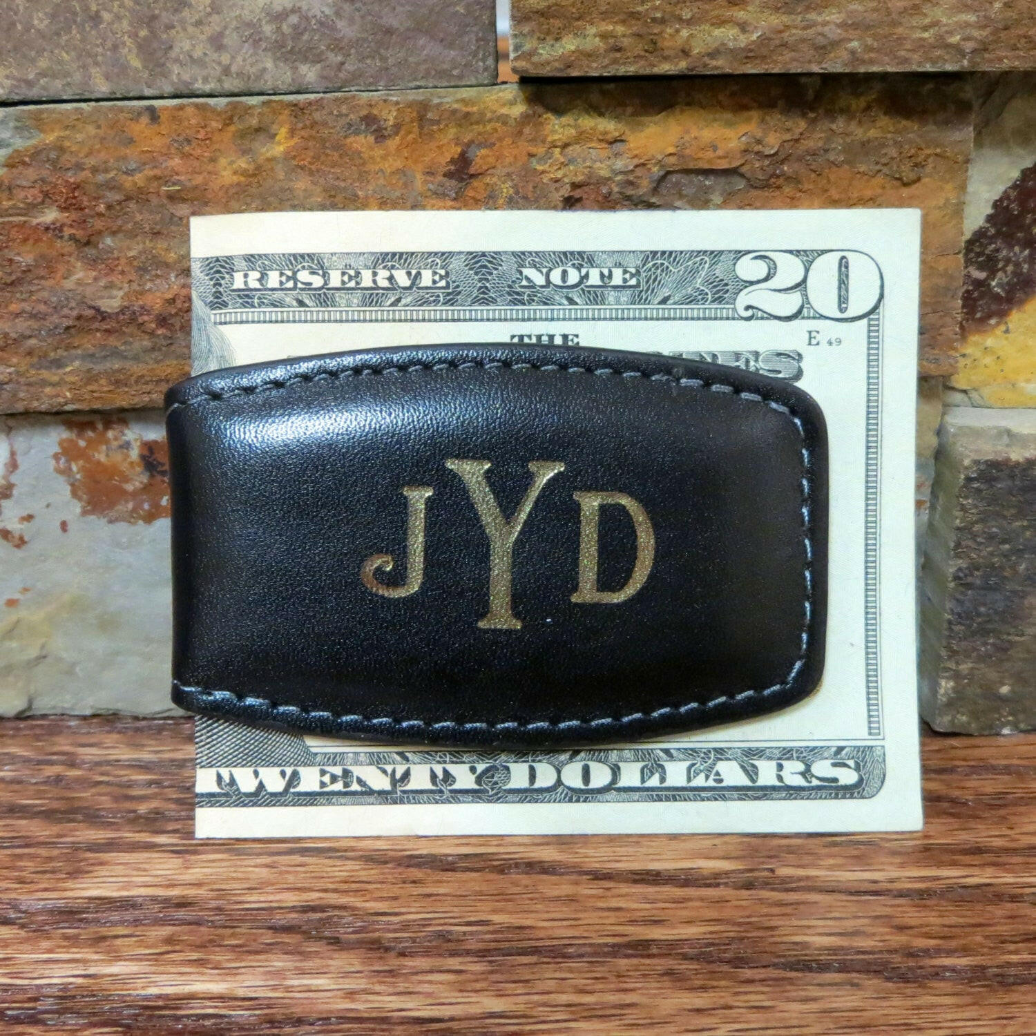 Monogram Leather Money Clip.