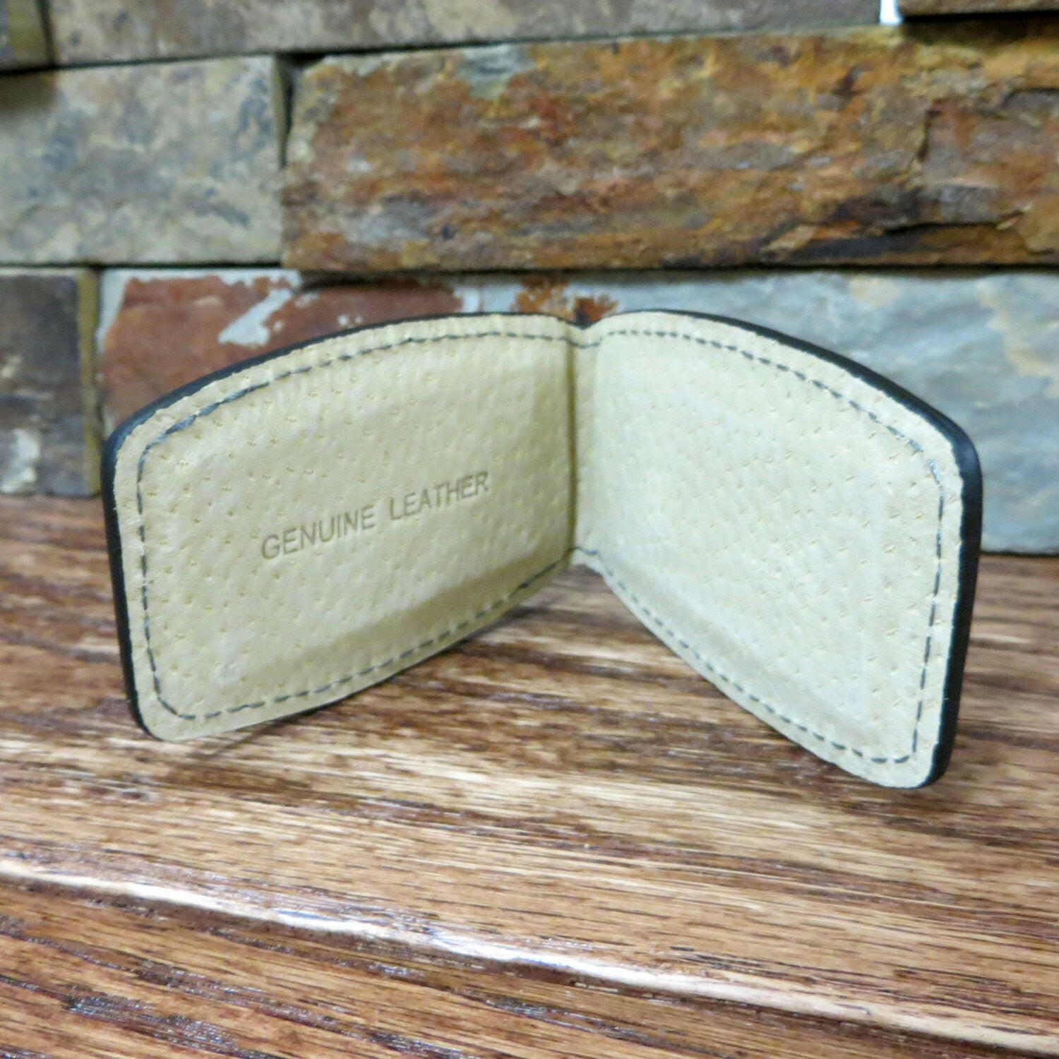 Monogram Leather Money Clip.
