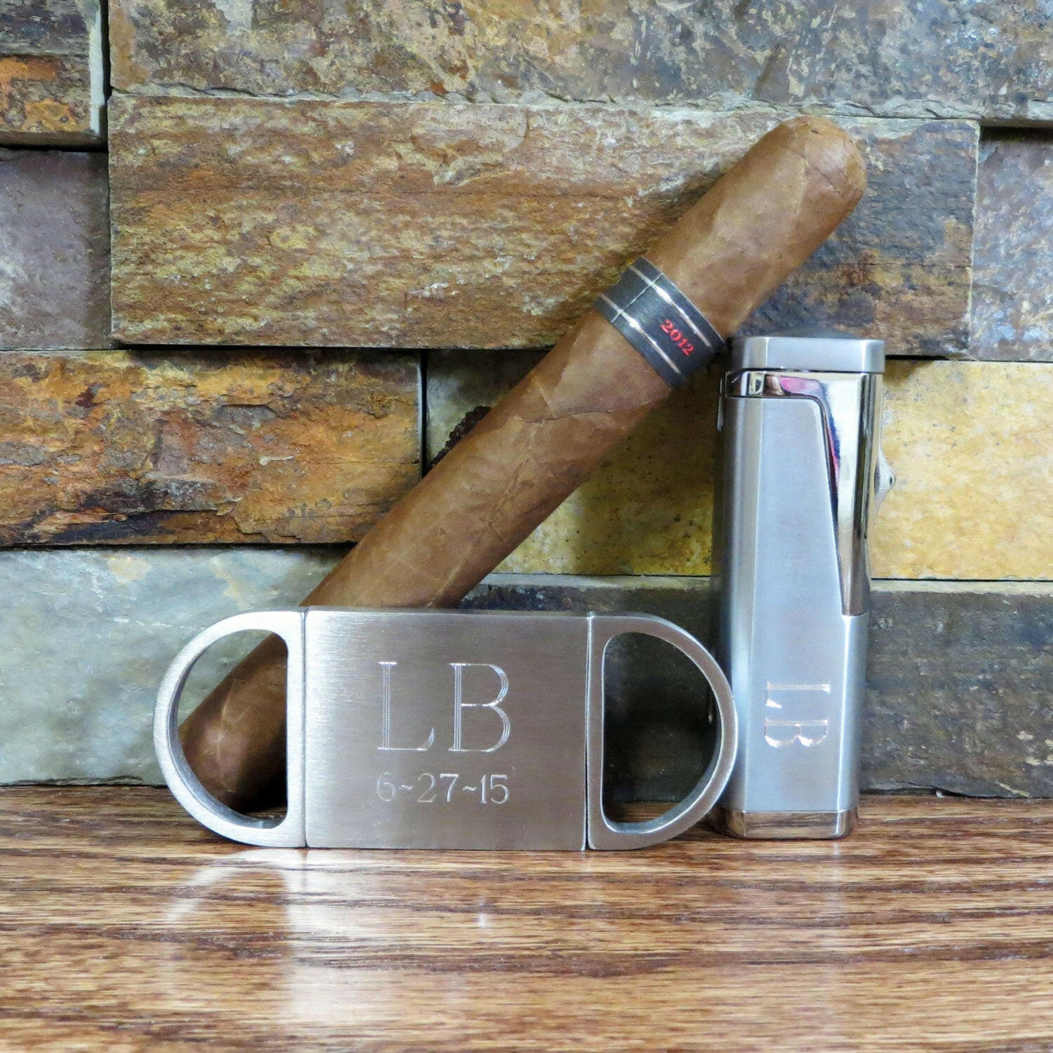 Cigar Lighter with Cigar Cutter Set