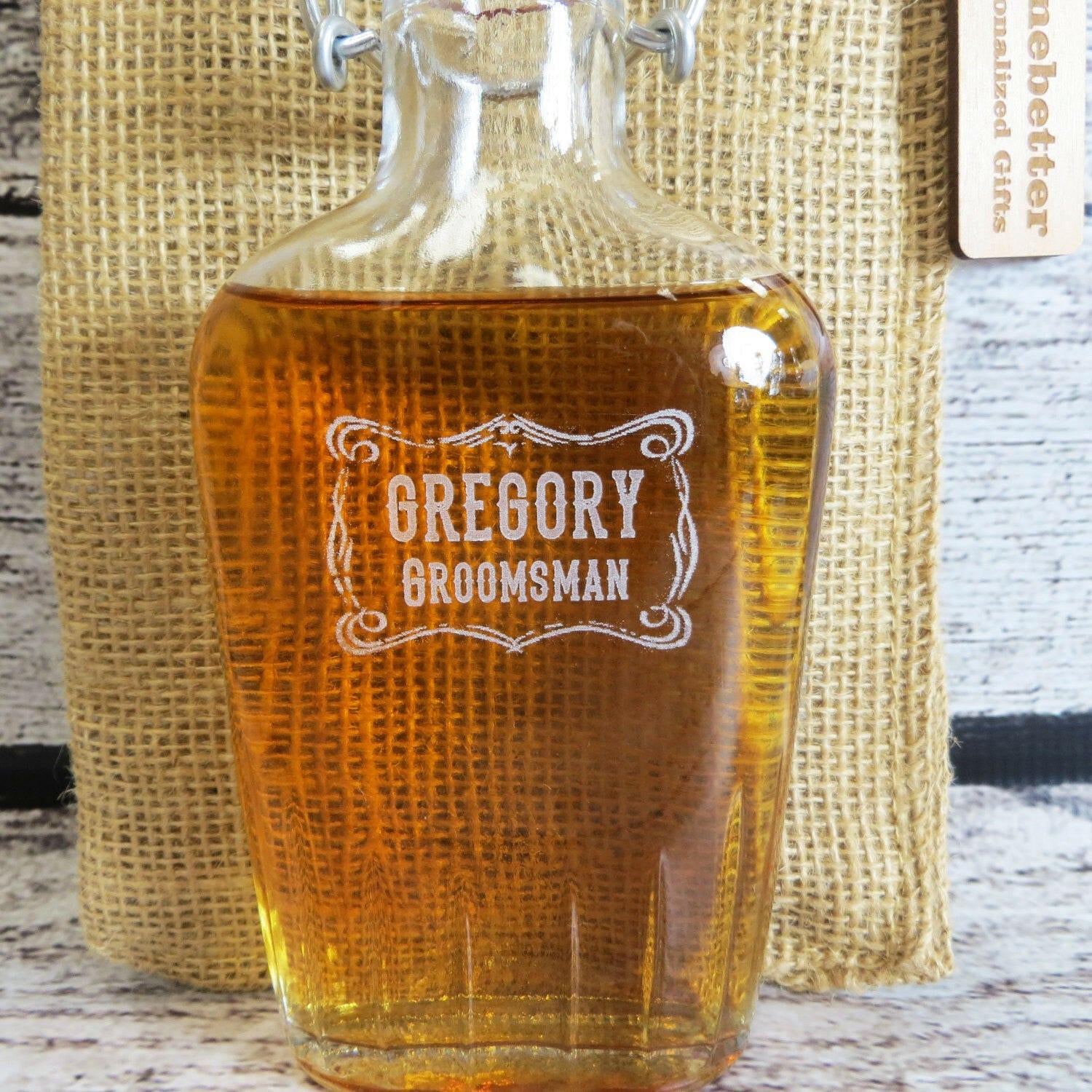 Personalized Glass Flask.